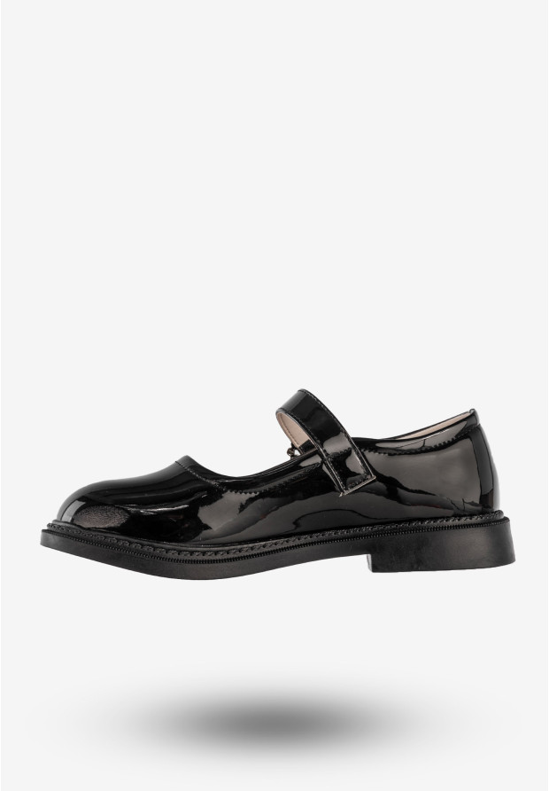 Półbuty Dziewczęce Ekoskóra Eleganckie Buty Czarne Apawwa MC285