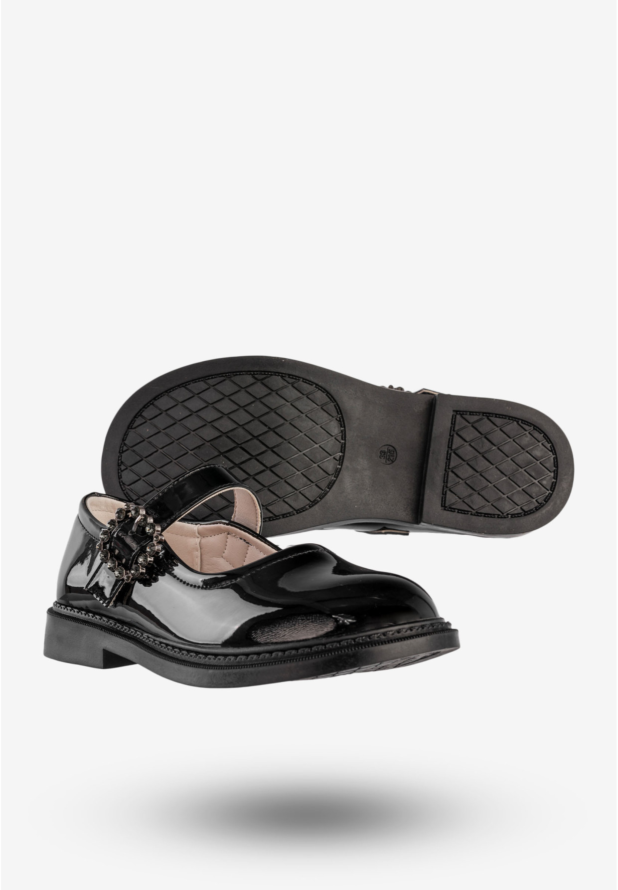 Półbuty Dziewczęce Ekoskóra Eleganckie Buty Czarne Apawwa MC285