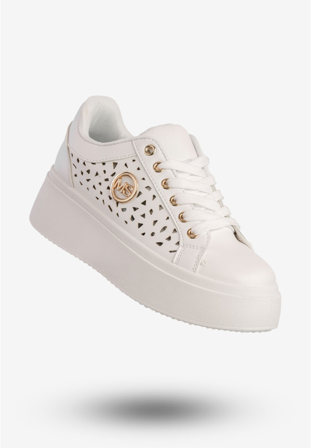 Białe sneakersy MSMG LH201-9 z platformą