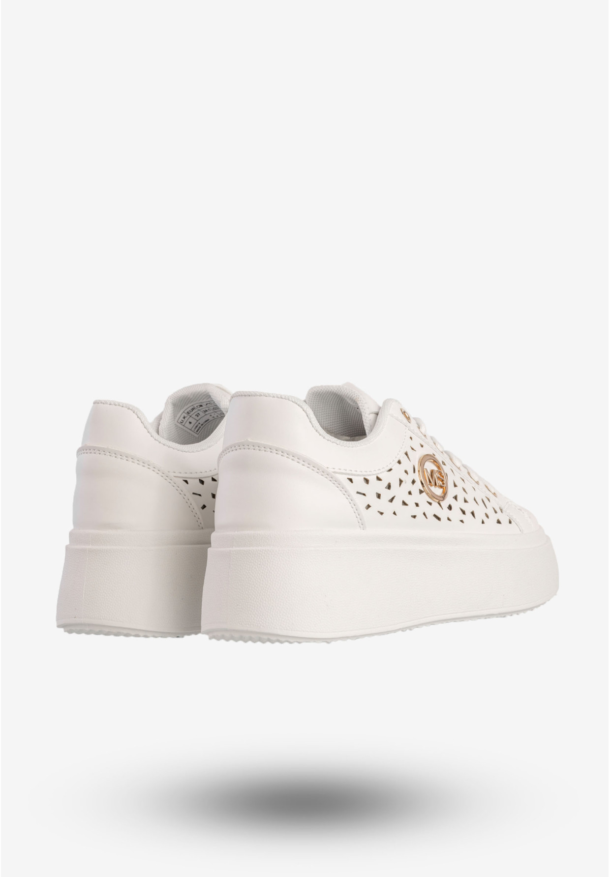 Sneakersy Damskie Ekoskóra Buty Na Platformie Białe MSMG LH201-9