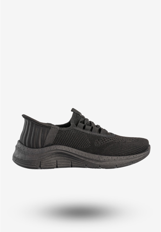 Sneakersy Damskie Wsuwane Buty Sportowe Czarne Funui PDJ269