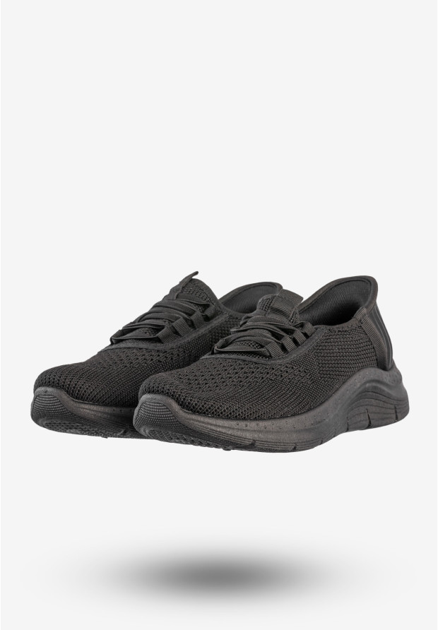 Sneakersy Damskie Wsuwane Buty Sportowe Czarne Funui PDJ269