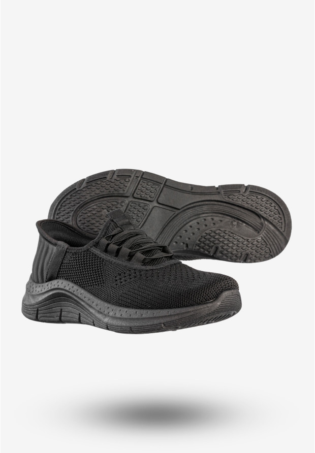 Sneakersy Damskie Wsuwane Buty Sportowe Czarne Funui PDJ269
