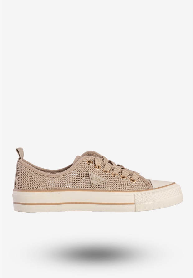 Trampki Damskie Ażurowe Buty Sportowe Khaki MSMG QY838-63