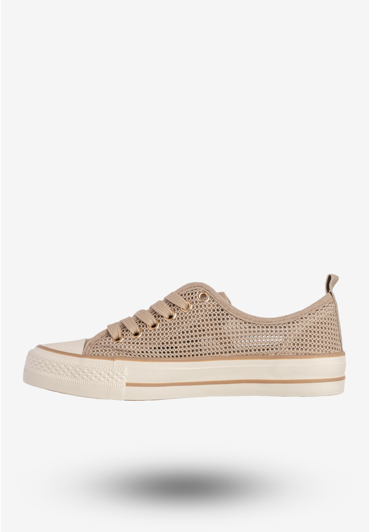 Trampki Damskie Ażurowe Buty Sportowe Khaki MSMG QY838-63