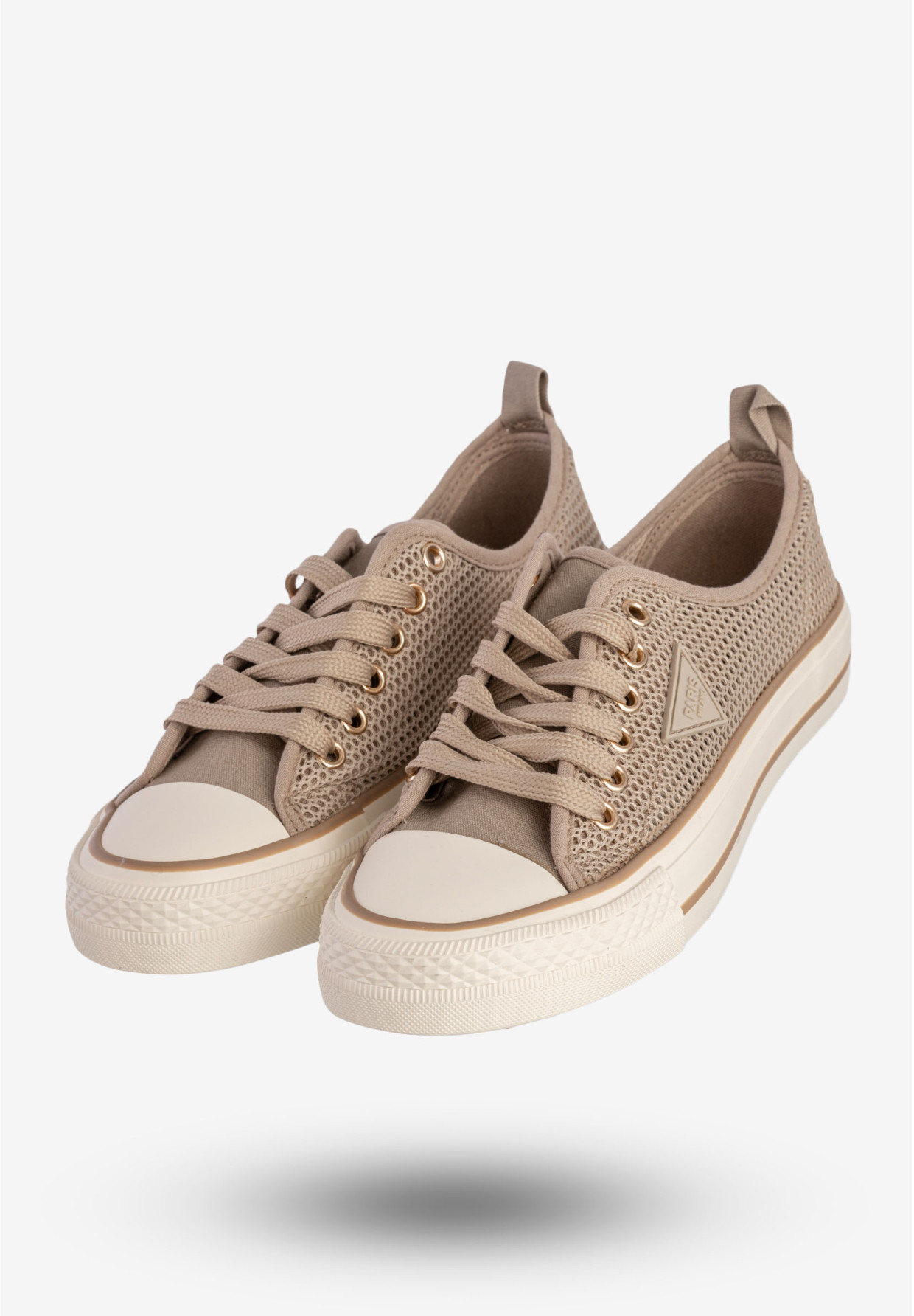 Trampki Damskie Ażurowe Buty Sportowe Khaki MSMG QY838-63