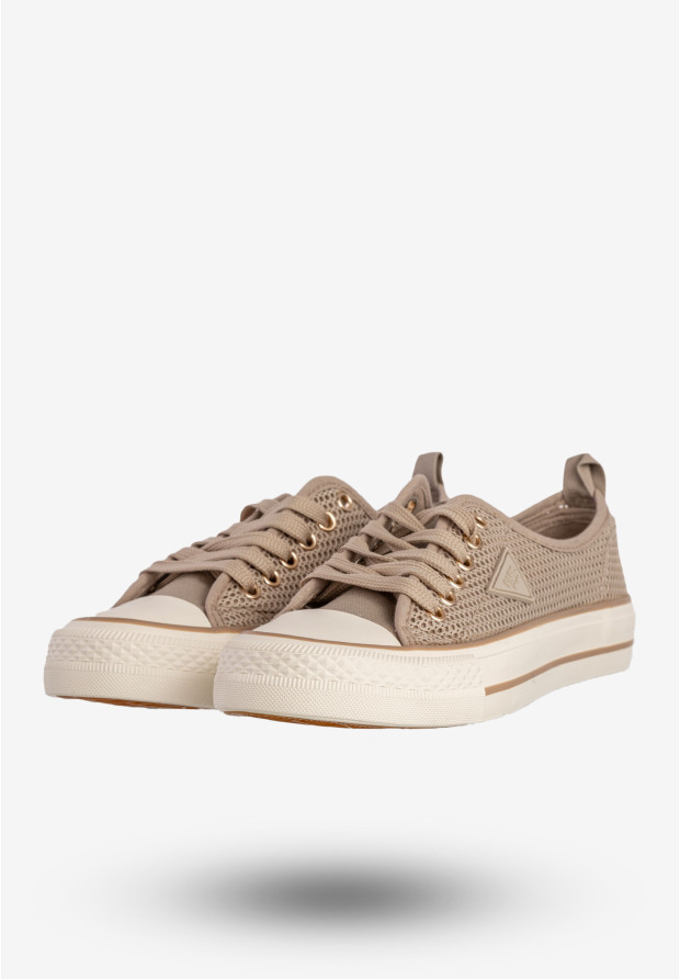 Trampki Damskie Ażurowe Buty Sportowe Khaki MSMG QY838-63