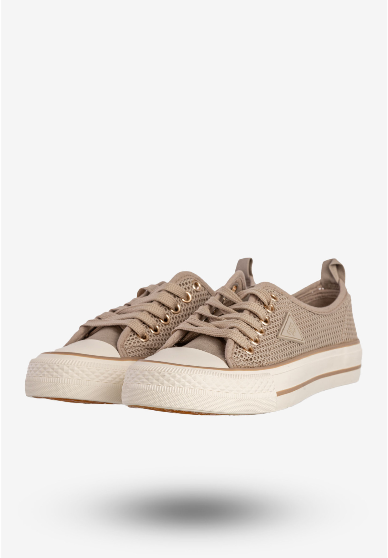 Trampki Damskie Ażurowe Buty Sportowe Khaki MSMG QY838-63