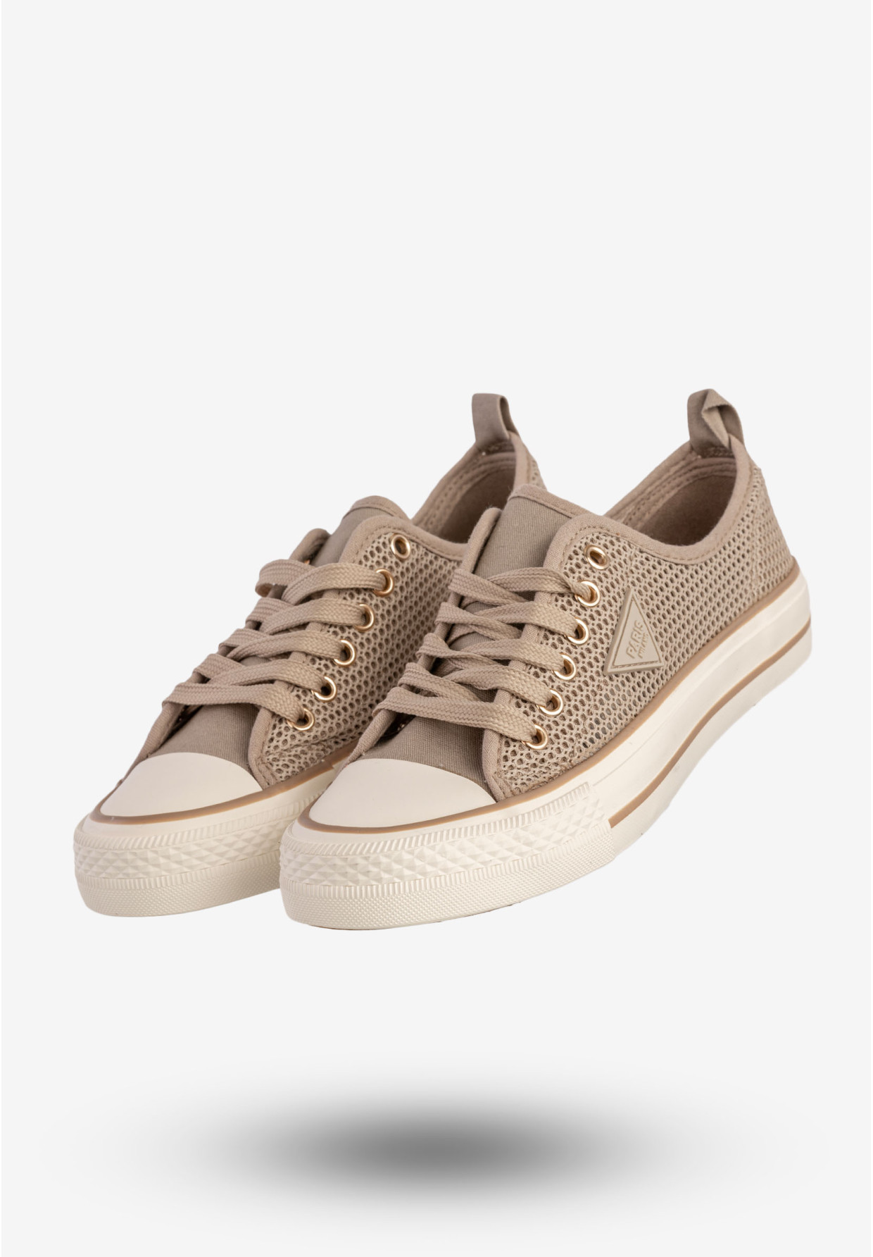 Trampki Damskie Ażurowe Buty Sportowe Khaki MSMG QY838-63