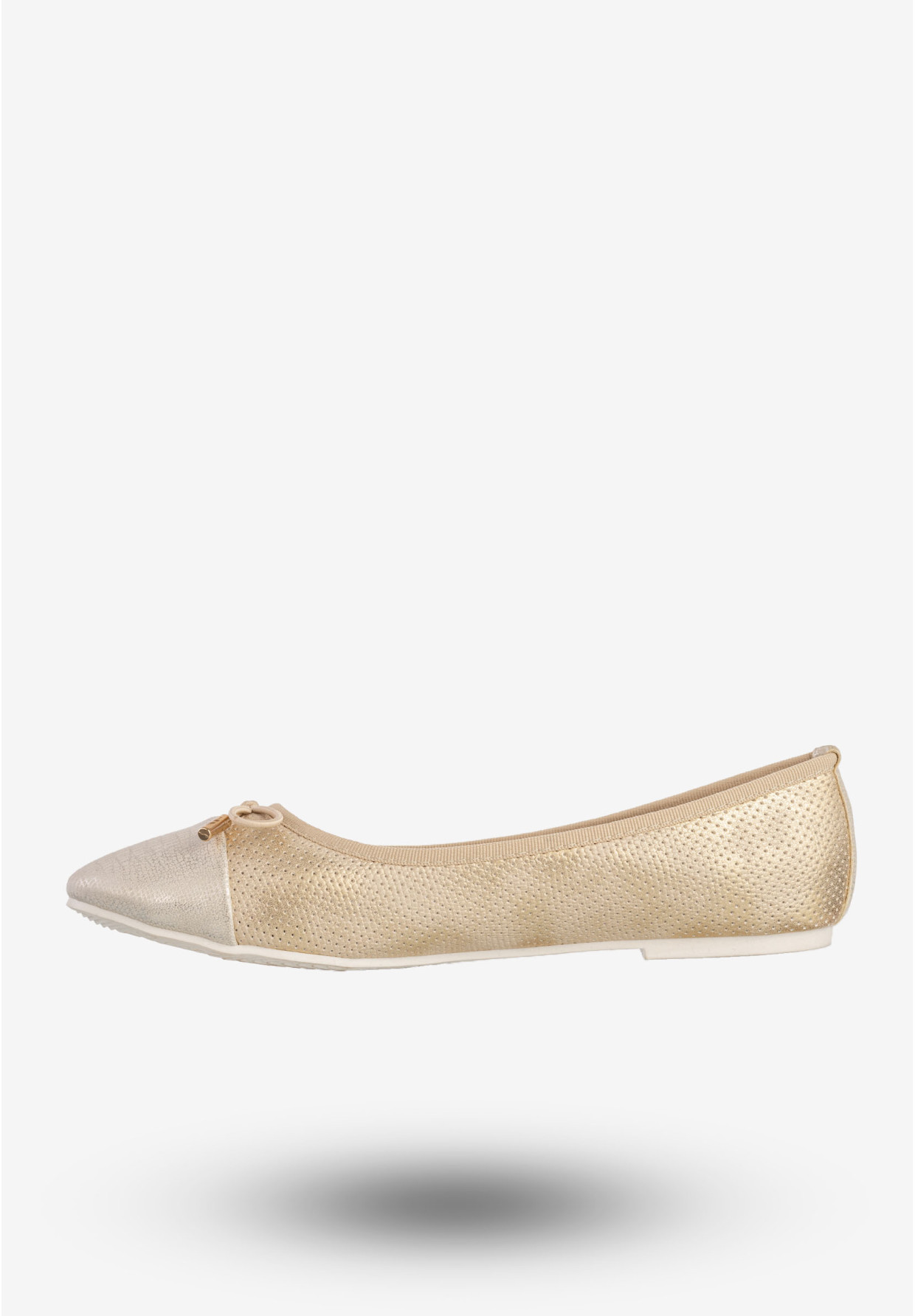 Baleriny Damskie Ekoskóra Buty Wsuwane Złote Goodin GD-1010