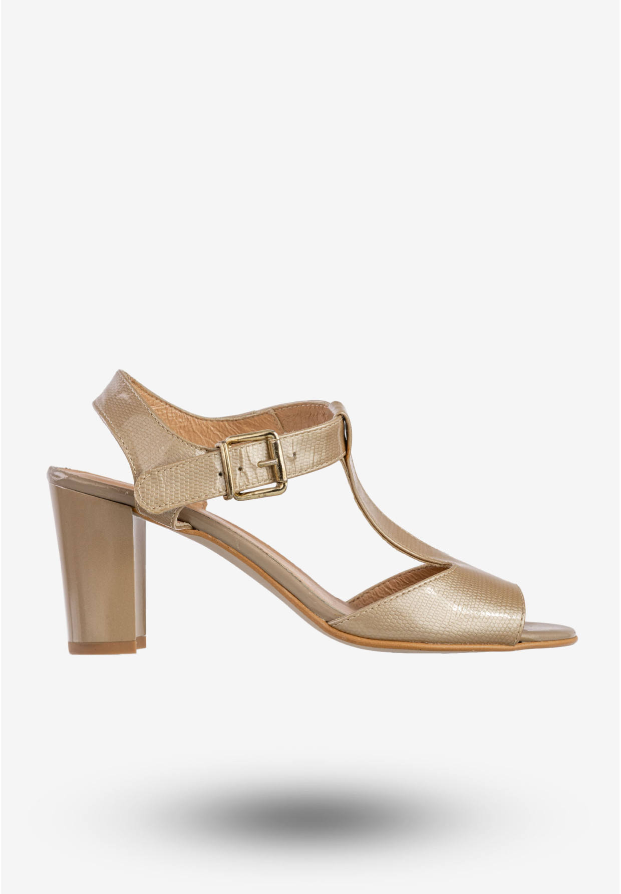 Sandały Damskie Skórzane Buty Eleganckie Na Słupku Szarobrązowe Darex S-157/8