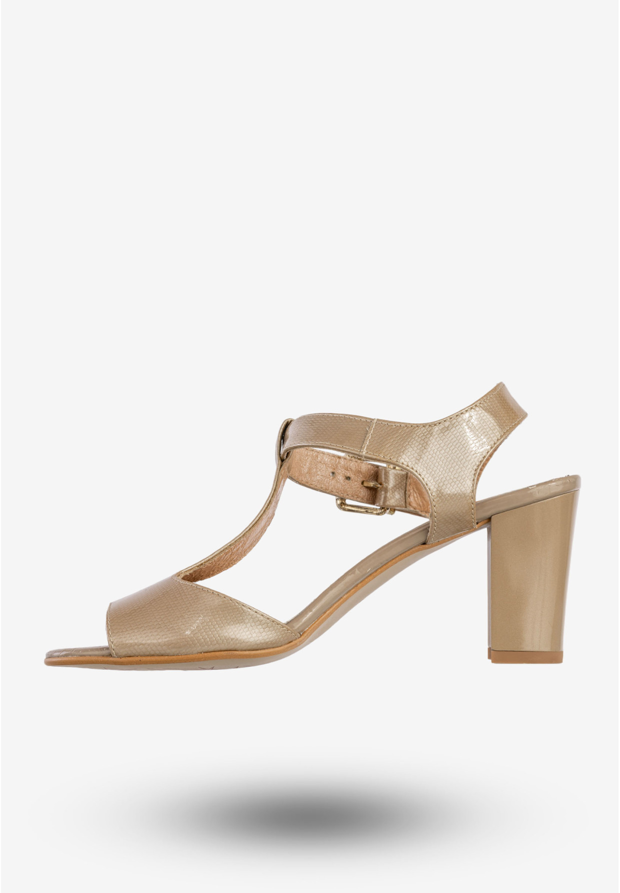 Sandały Damskie Skórzane Buty Eleganckie Na Słupku Szarobrązowe Darex S-157/8