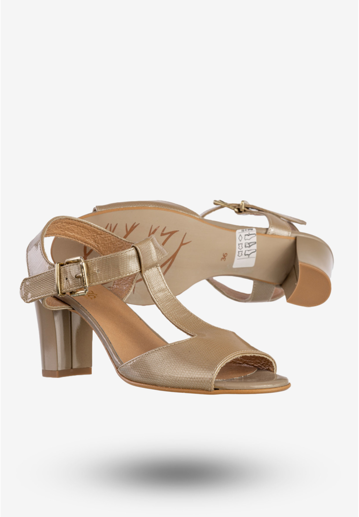 Sandały Damskie Skórzane Buty Eleganckie Na Słupku Szarobrązowe Darex S-157/8