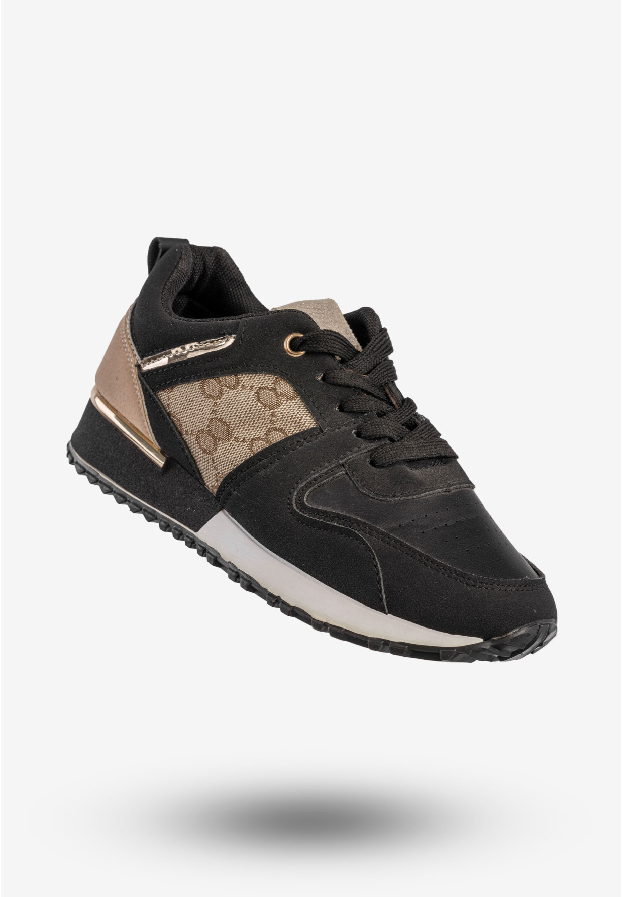 Sneakersy Damskie Lekkie Buty Sportowe Stylowe Czarne TCYR-73