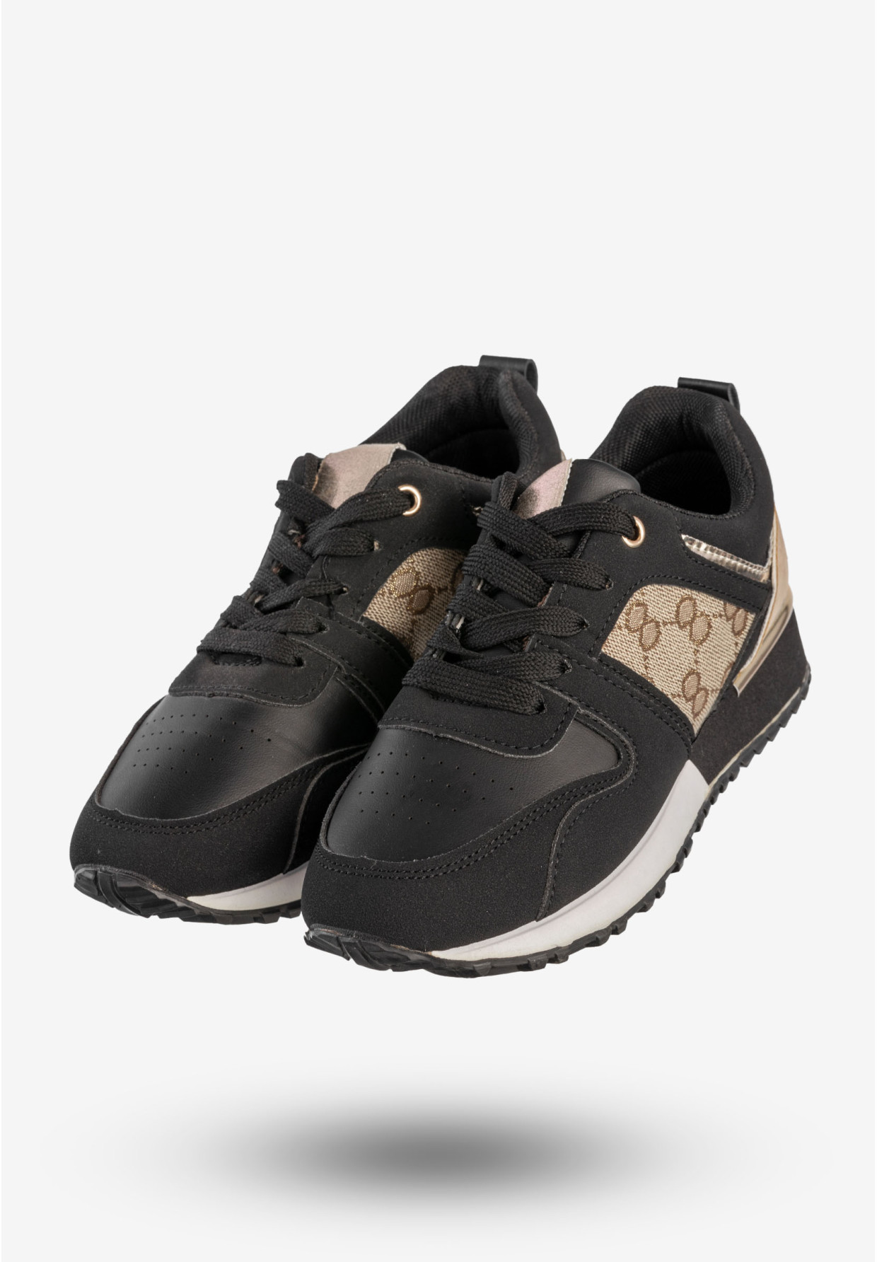 Sneakersy Damskie Lekkie Buty Sportowe Stylowe Czarne TCYR-73