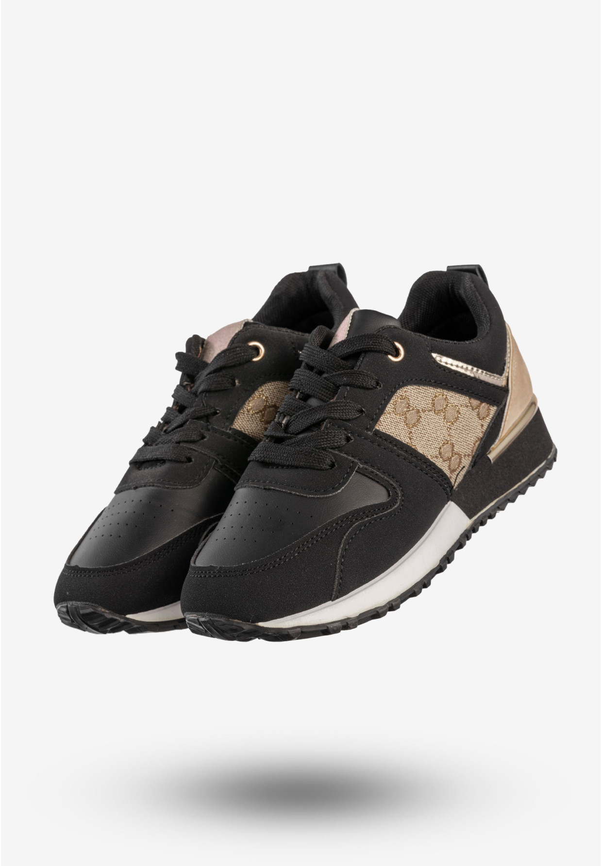Sneakersy Damskie Lekkie Buty Sportowe Stylowe Czarne TCYR-73