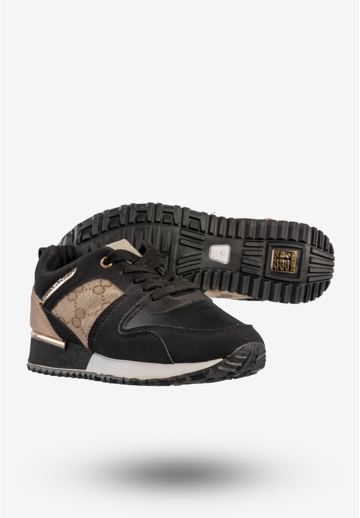 Sneakersy Damskie Lekkie Buty Sportowe Stylowe Czarne TCYR-73
