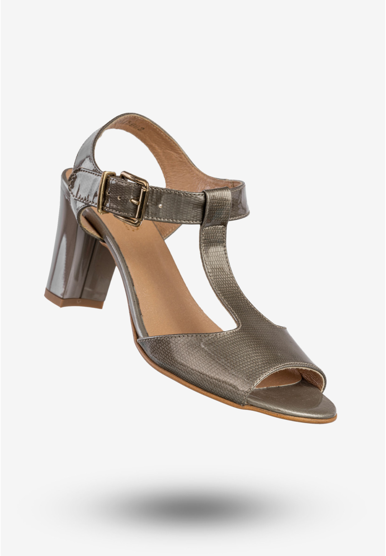 Sandały Damskie Skórzane Buty Na Obcasie Eleganckie Metaliczne Darex S-157/10