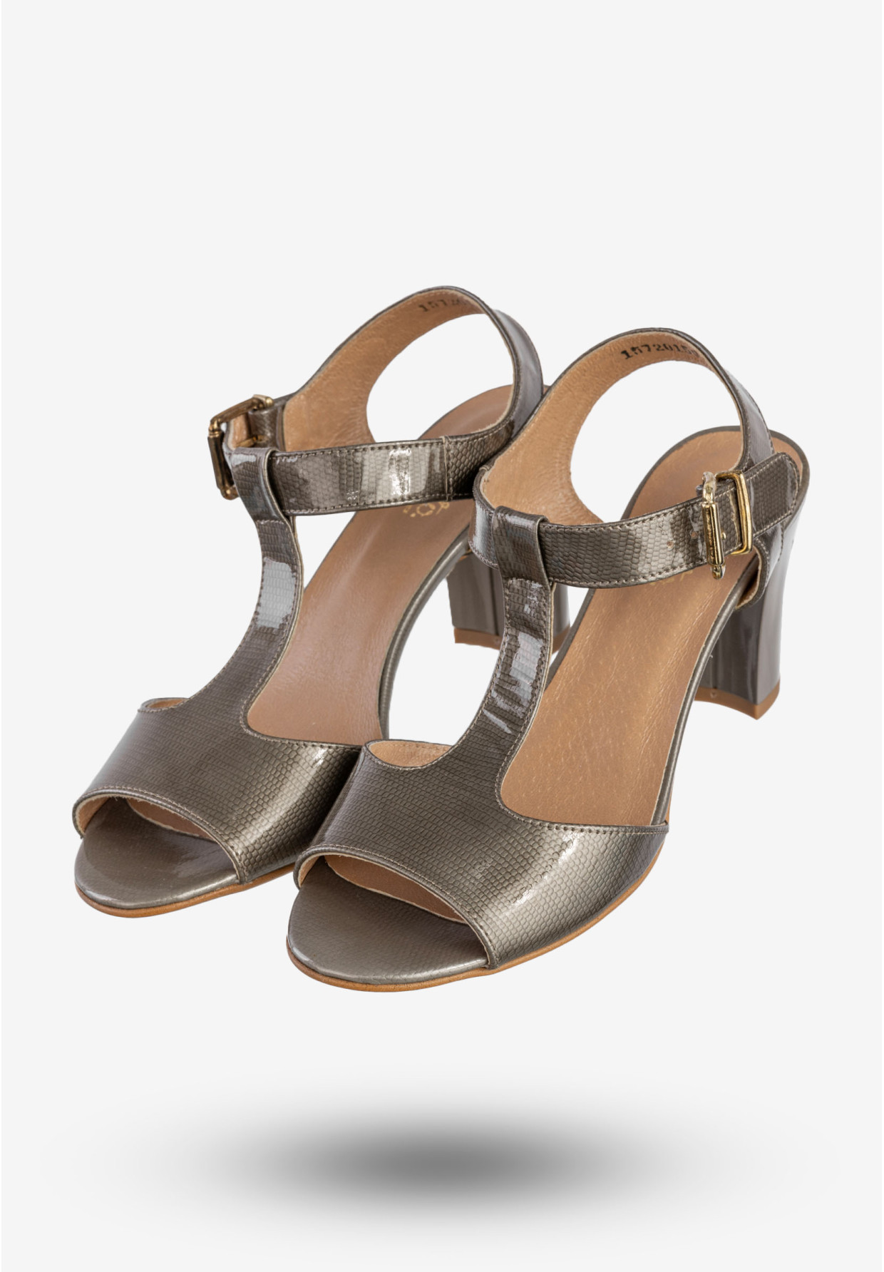 Sandały Damskie Skórzane Buty Na Obcasie Eleganckie Metaliczne Darex S-157/10