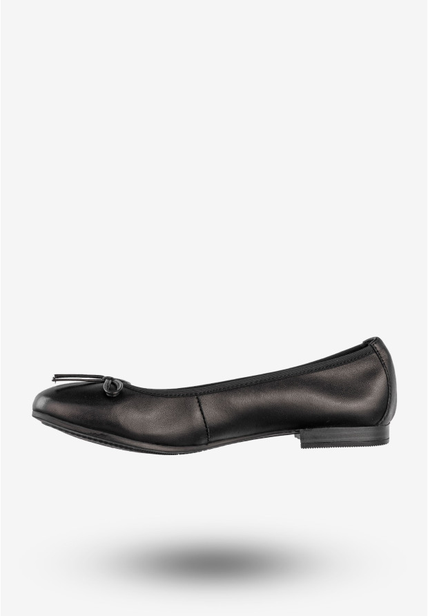 Baleriny Damskie Skórzane Buty Klasyczne Półbuty Czarne Maciejka P6800-01/00-0