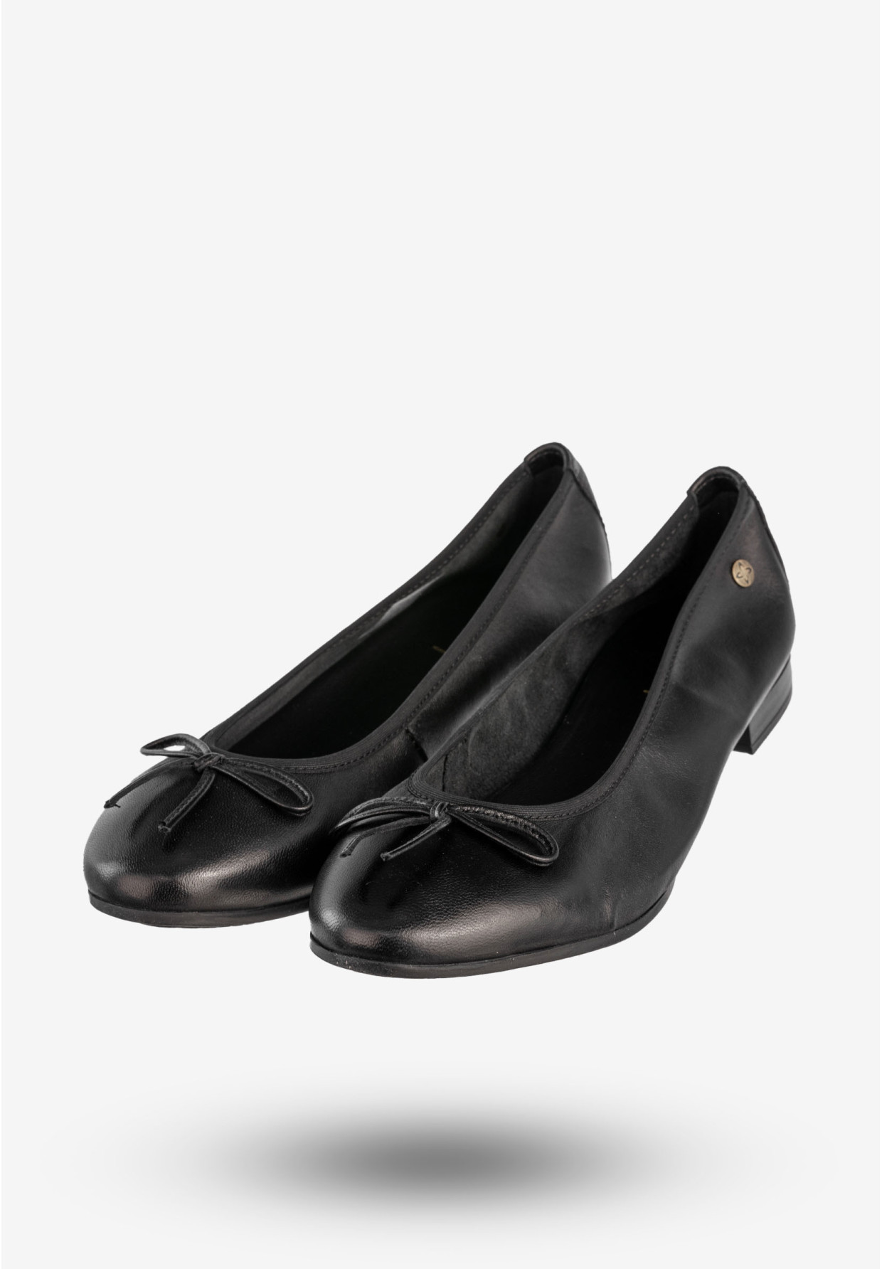 Baleriny Damskie Skórzane Buty Klasyczne Półbuty Czarne Maciejka P6800-01/00-0