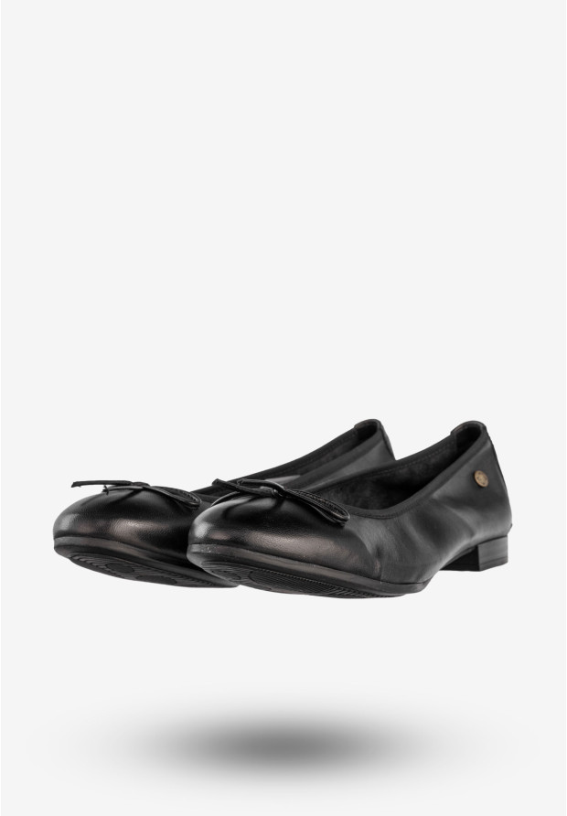 Baleriny Damskie Skórzane Buty Klasyczne Półbuty Czarne Maciejka P6800-01/00-0