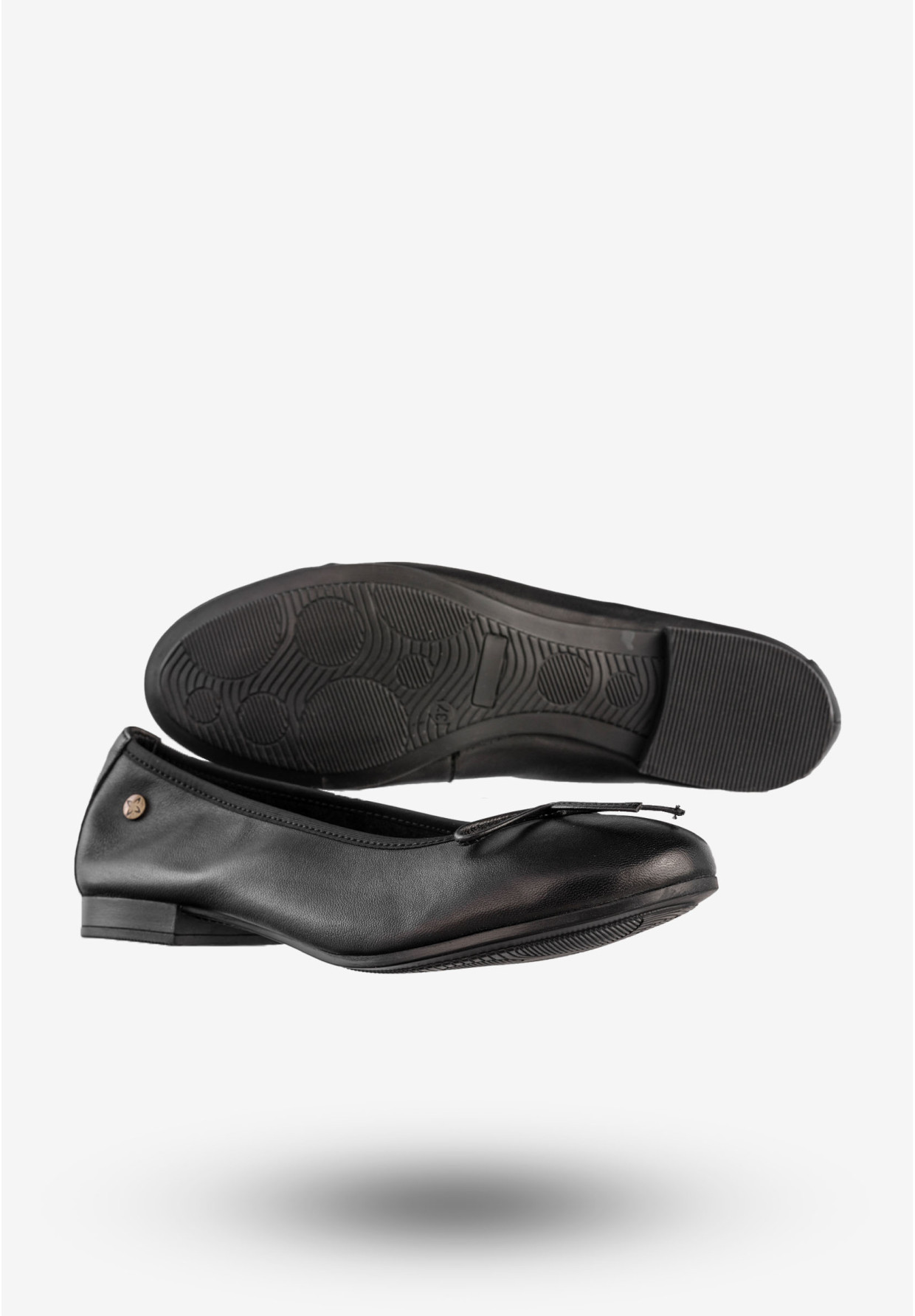 Baleriny Damskie Skórzane Buty Klasyczne Półbuty Czarne Maciejka P6800-01/00-0