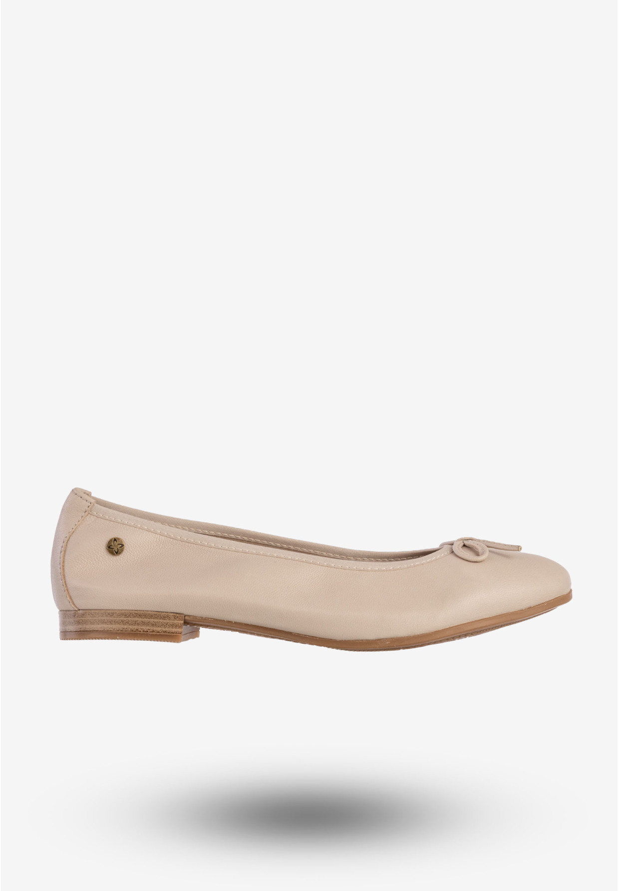 Baleriny Damskie Skórzane Buty Klasyczne Półbuty Beżowe Maciejka P6800-04/00-0