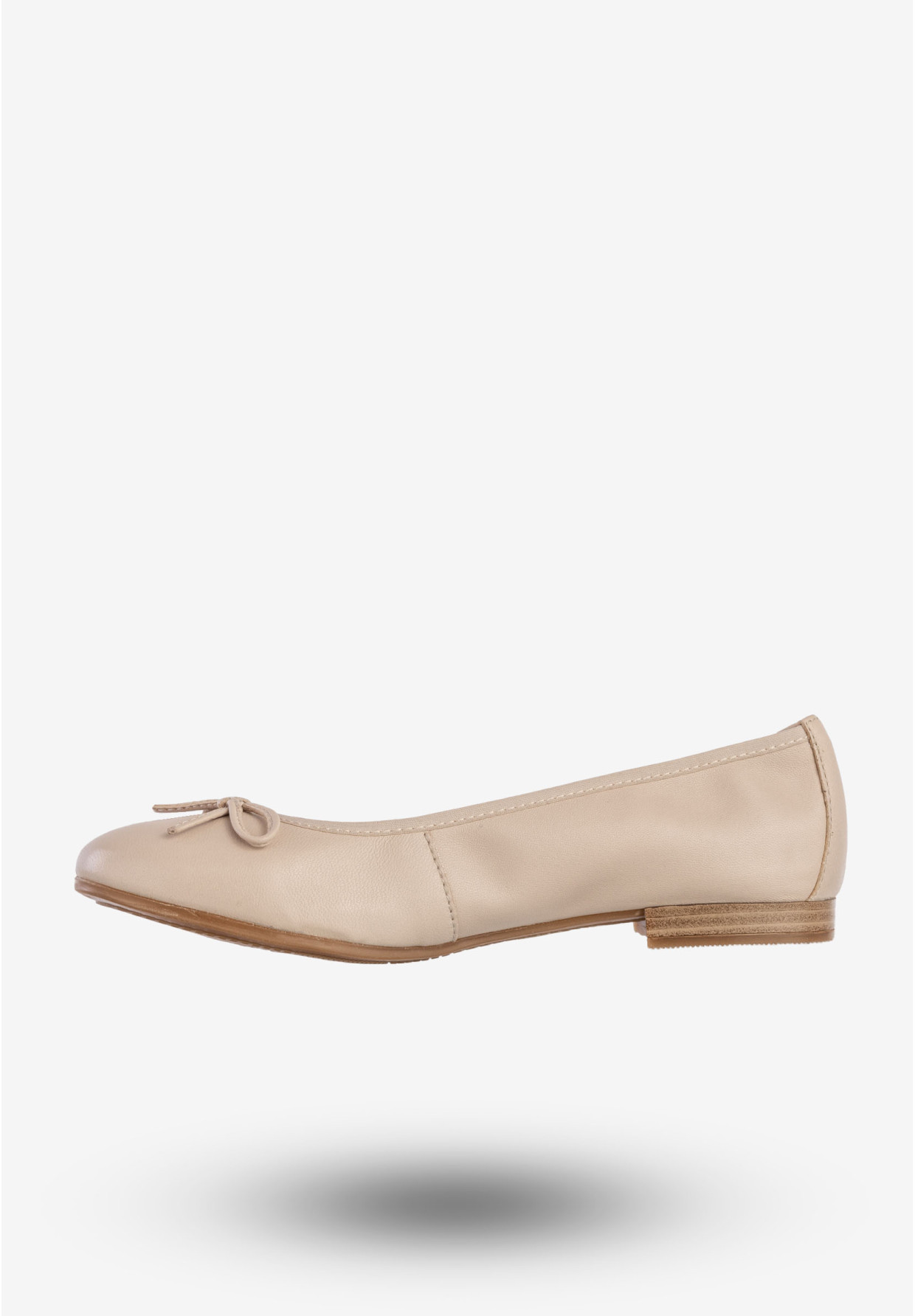 Baleriny Damskie Skórzane Buty Klasyczne Półbuty Beżowe Maciejka P6800-04/00-0