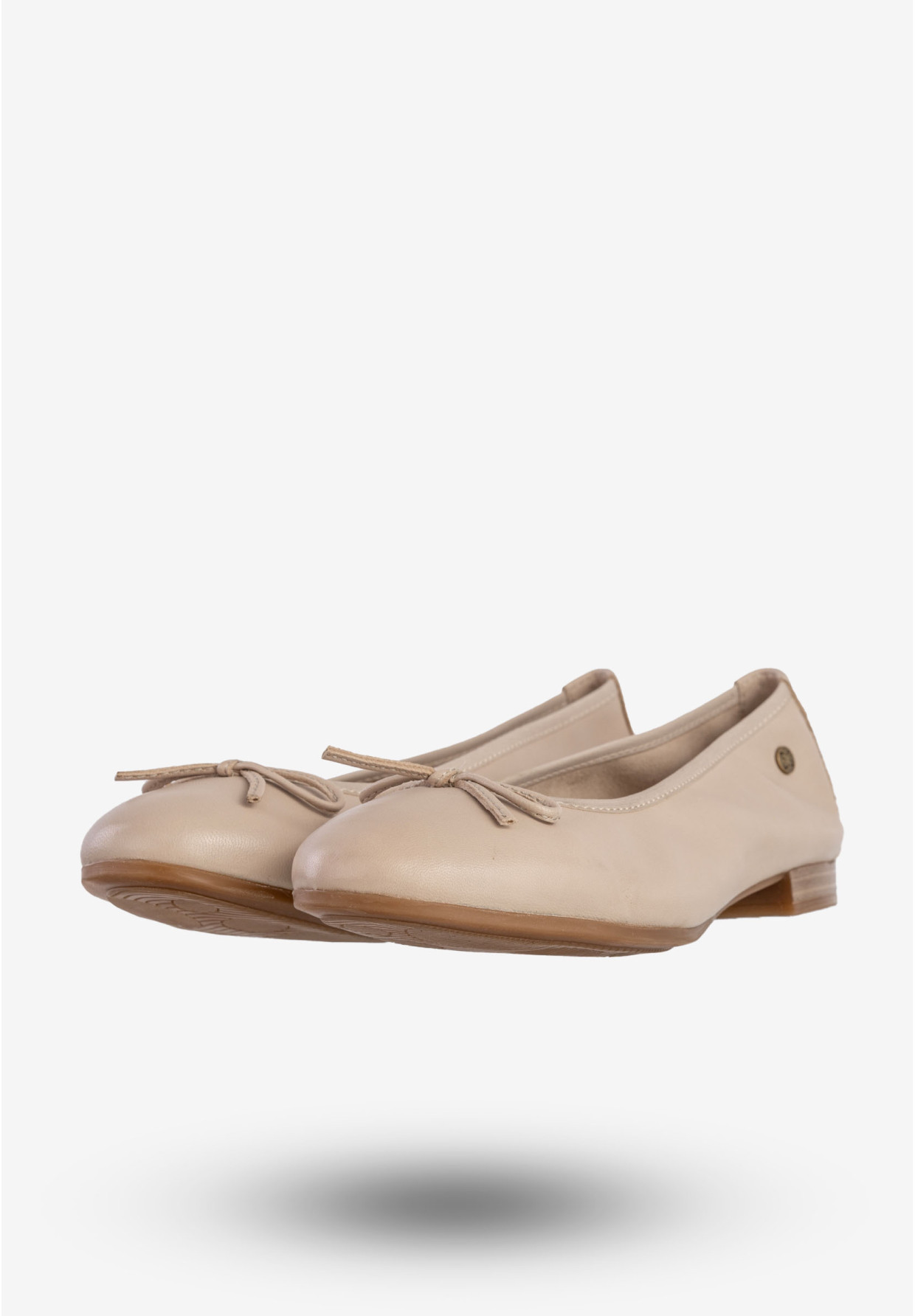 Baleriny Damskie Skórzane Buty Klasyczne Półbuty Beżowe Maciejka P6800-04/00-0