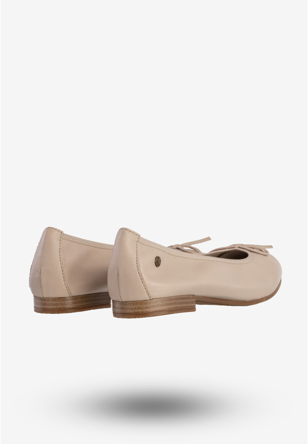 Baleriny Damskie Skórzane Buty Klasyczne Półbuty Beżowe Maciejka P6800-04/00-0