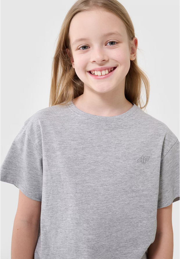 Koszulka Dziewczęca 4F T-shirt Szara 4FJWMM00TTSHF2332