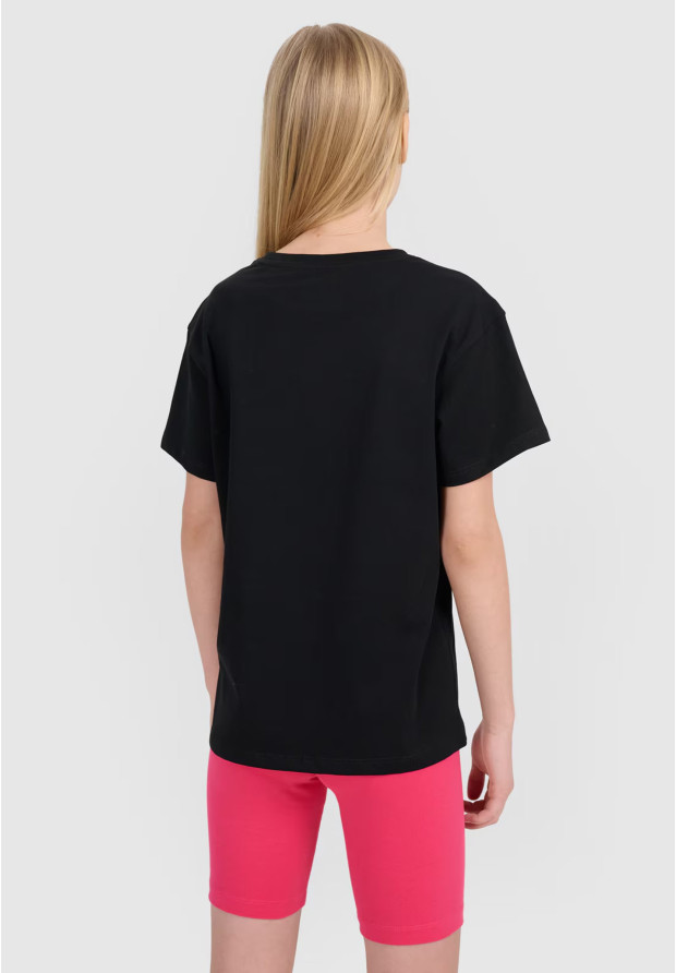 Koszulka Dziewczęca 4F T-shirt Czarny 4FJWMM00TTSHF2332