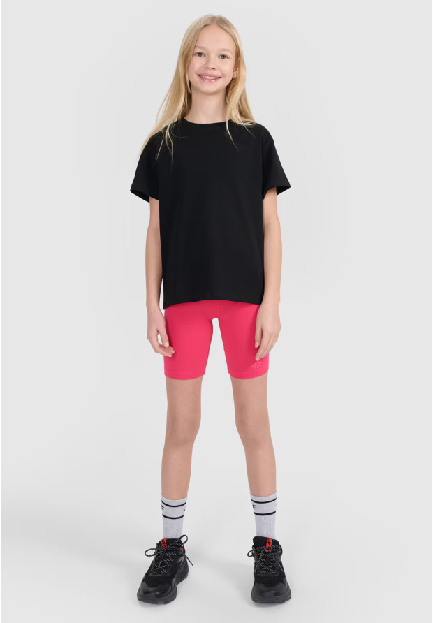 Koszulka Dziewczęca 4F T-shirt Czarny 4FJWMM00TTSHF2332
