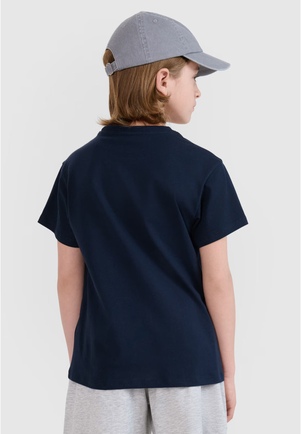Koszulka Chłopięca 4F T-shirt Granatowy 4FJWMM00TTSHM2330