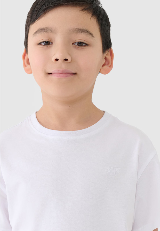 Koszulka Chłopięca 4F T-shirt Biały 4FJWMM00TTSHM2330