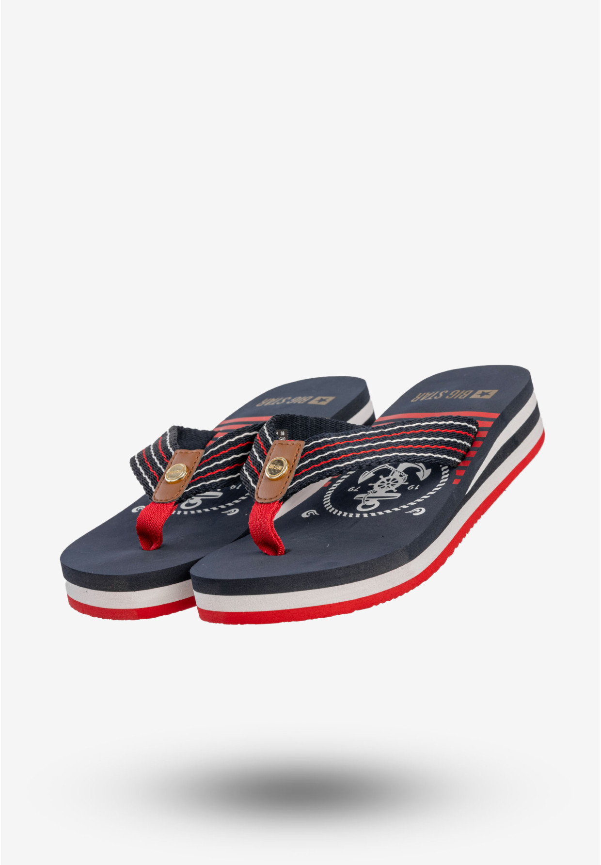 Japonki Damskie BIG STAR Klasyczne Buty Granatowe RR274A126