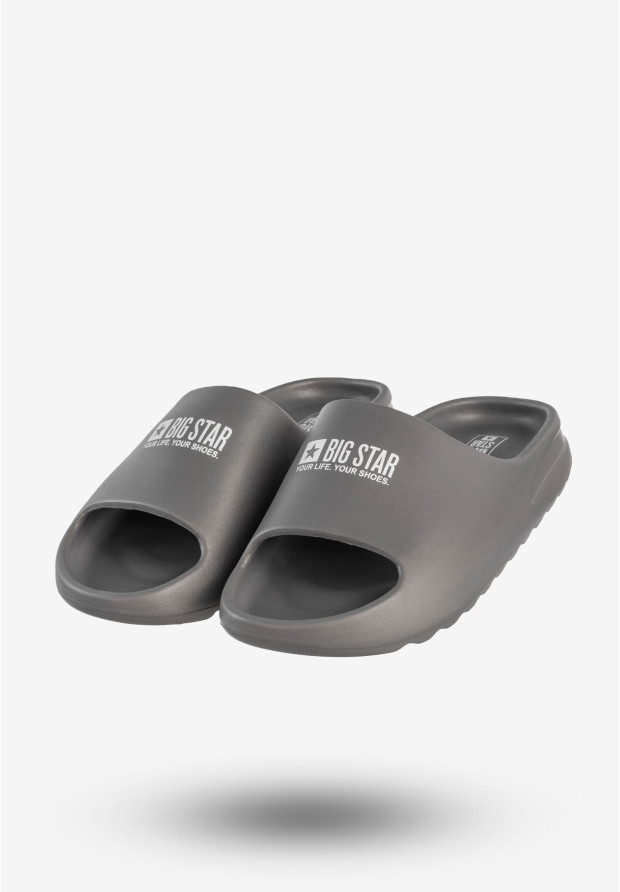 Klapki Męskie BIG STAR Klasyczne Buty Szare RR174A013