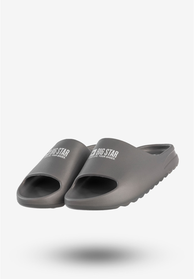 Klapki Męskie BIG STAR Klasyczne Buty Szare RR174A013