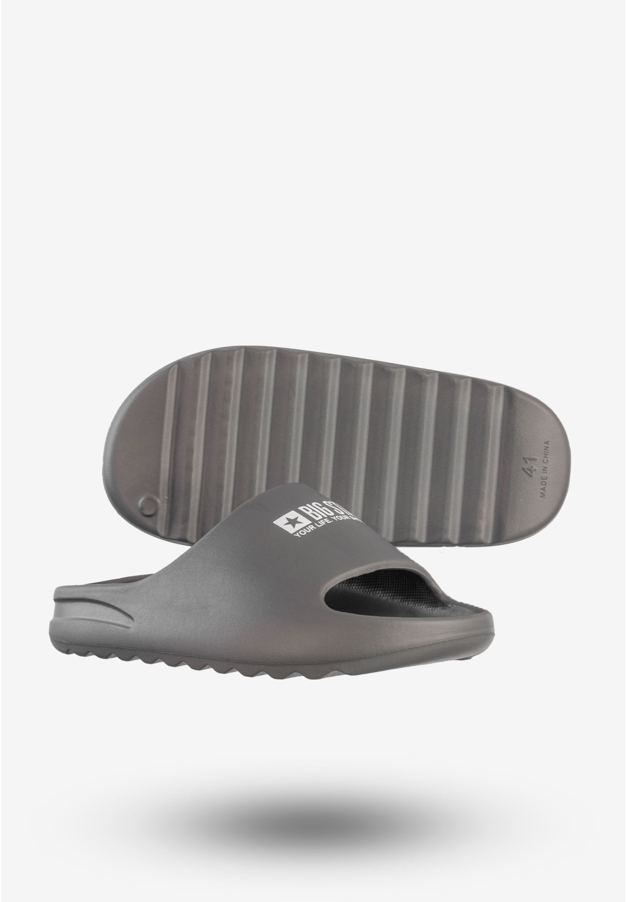 Klapki Męskie BIG STAR Klasyczne Buty Szare RR174A013