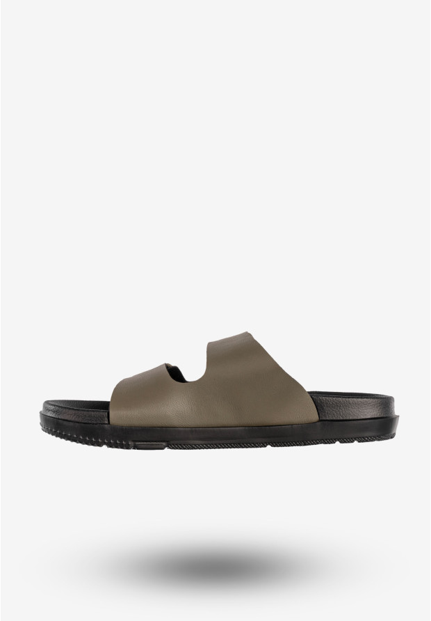 Klapki Męskie BIG STAR Casual Z Klamrami Buty Khaki NN174592