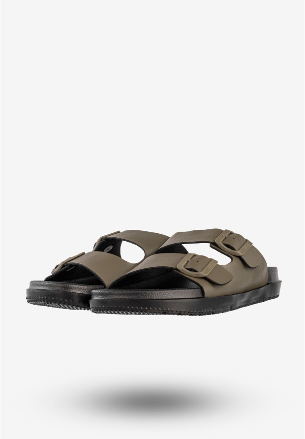 Klapki Męskie BIG STAR Casual Z Klamrami Buty Khaki NN174592