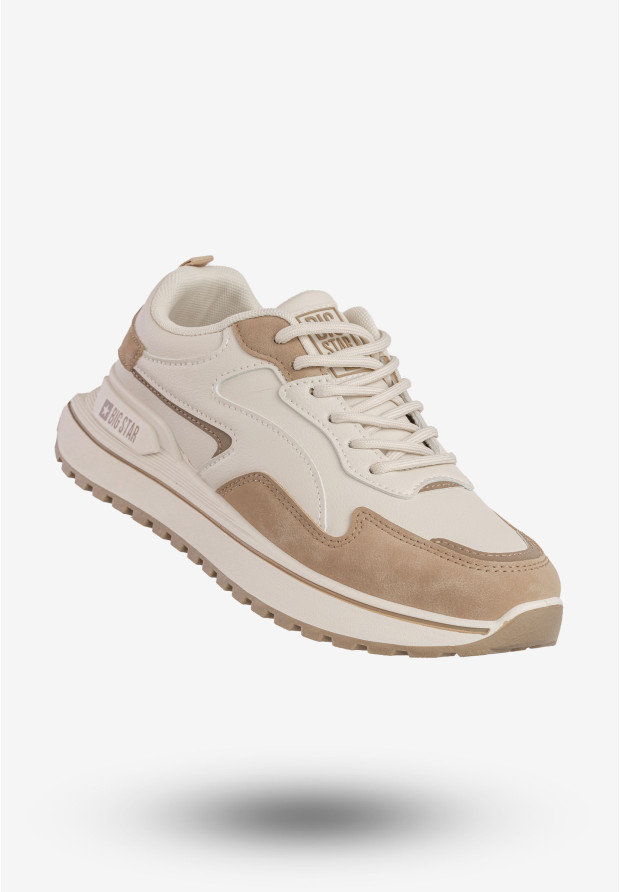 Beżowe sneakersy damskie BIG STAR z systemem HI POLY