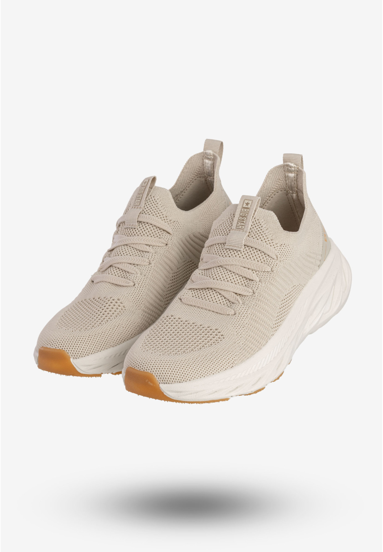 Sneakersy Damskie BIG STAR Buty Wsuwane Sportowe Beżowe RR274A133