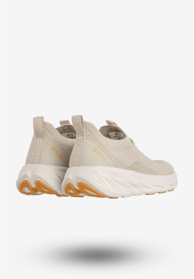 Sneakersy Damskie BIG STAR Buty Wsuwane Sportowe Beżowe RR274A133