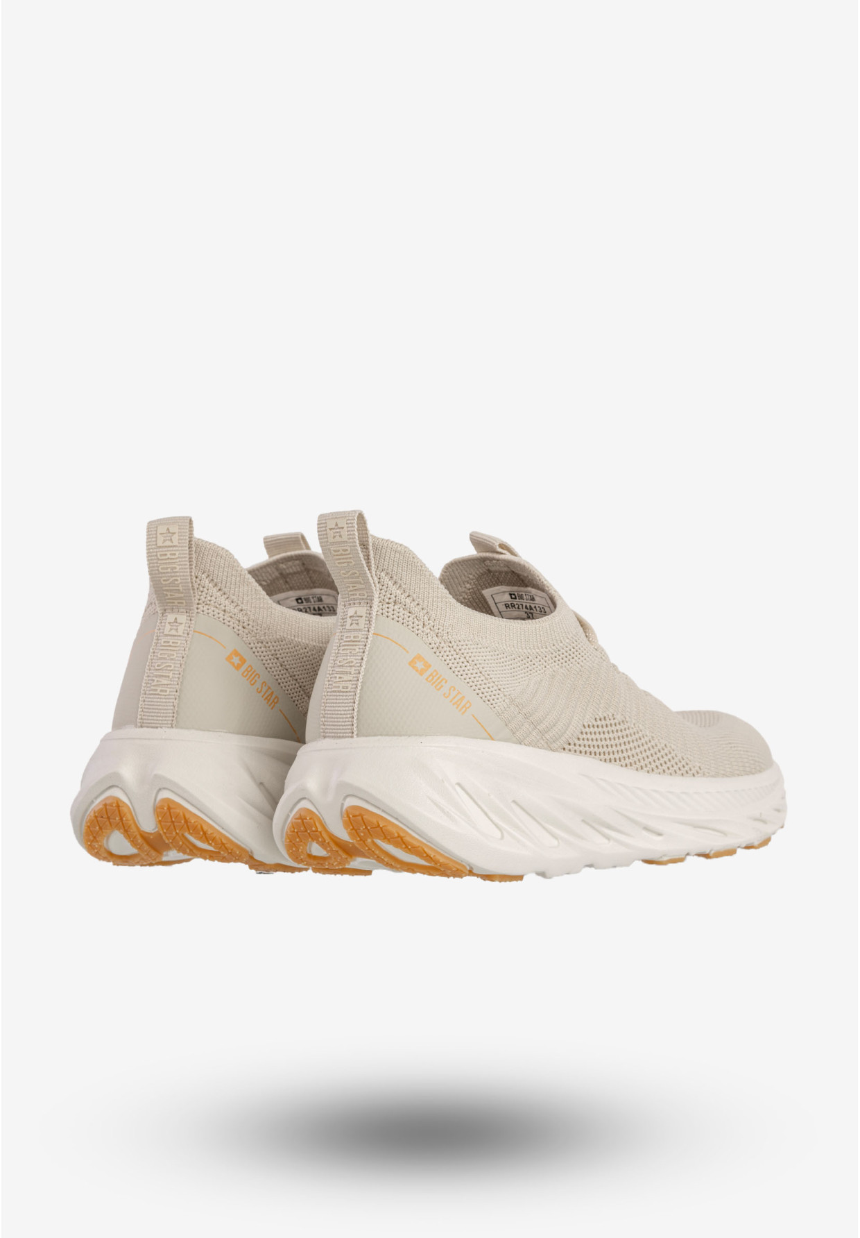 Sneakersy Damskie BIG STAR Buty Wsuwane Sportowe Beżowe RR274A133