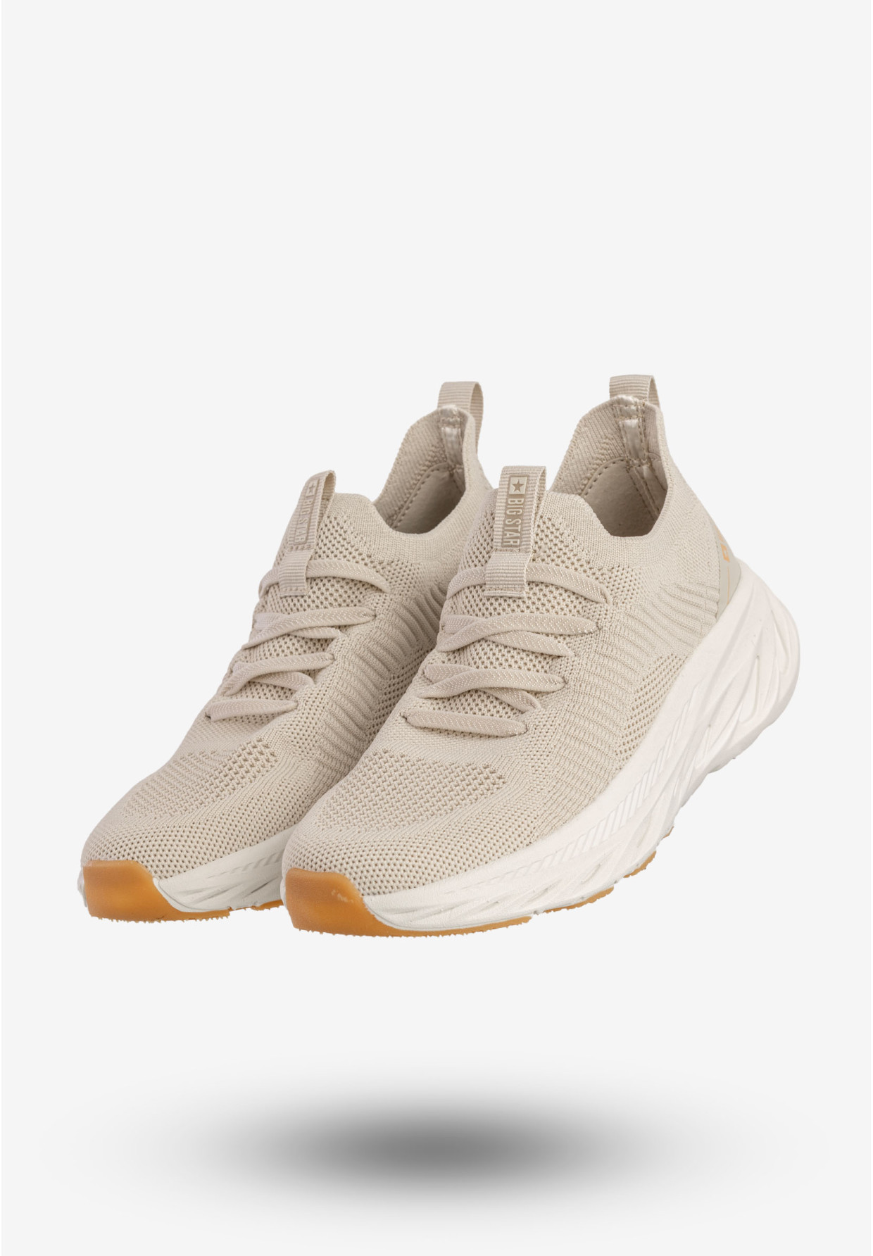 Sneakersy Damskie BIG STAR Buty Wsuwane Sportowe Beżowe RR274A133
