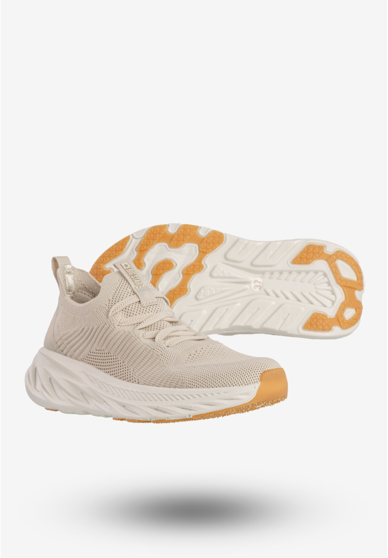 Sneakersy Damskie BIG STAR Buty Wsuwane Sportowe Beżowe RR274A133