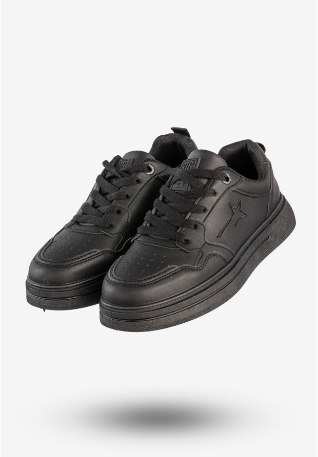 Sneakersy Męskie BIG STAR Ekoskóra Buty Sportowe Czarne RR174572