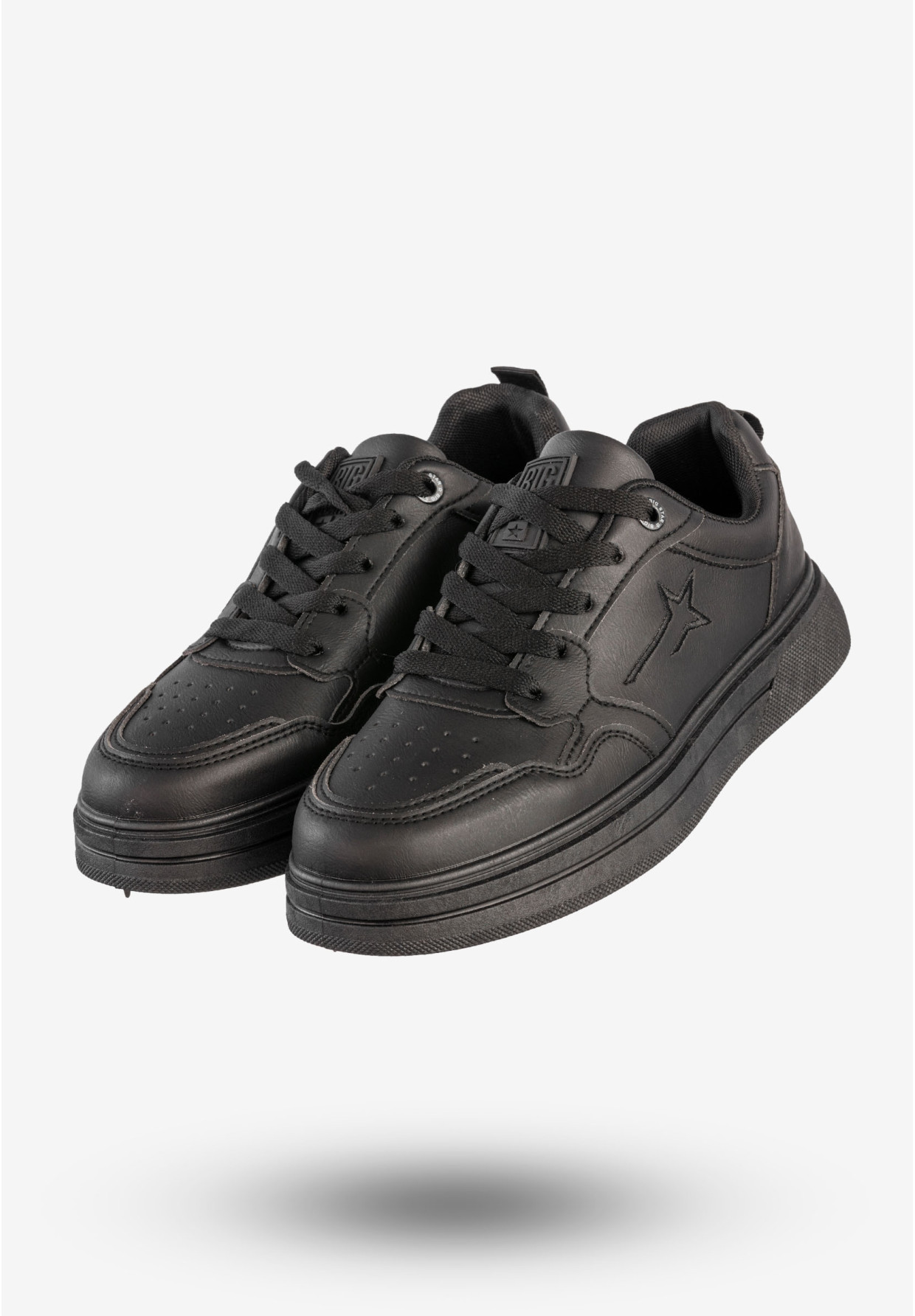 Sneakersy Męskie BIG STAR Ekoskóra Buty Sportowe Czarne RR174572